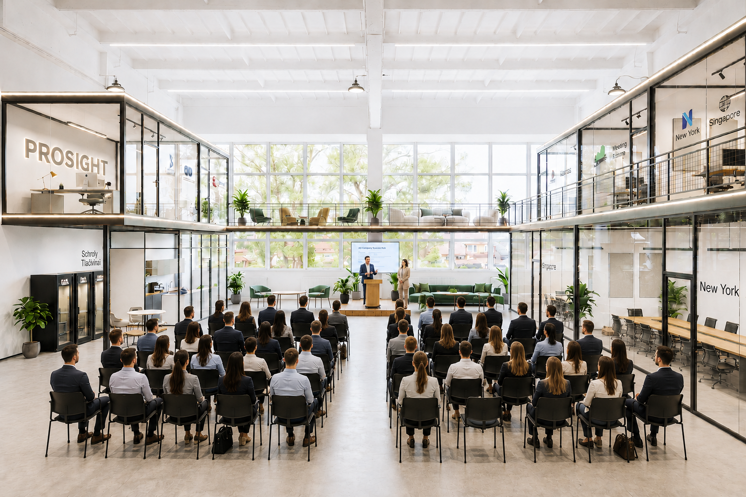Business event v A13 Concept Business Hub — networking a prezentácie